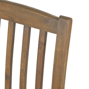 English Elm 7 Piece Solid Acacia Wood Outdoor Dining Set Six Chairs Slatted Table Patio Ready Grey,Teak N762S000037AAK