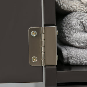 English Elm HOMCOM 54" Tall Bathroom Storage Cabinet - Slim Freestanding Linen Tower with Shelves, Drawers, Brown W2225P217007