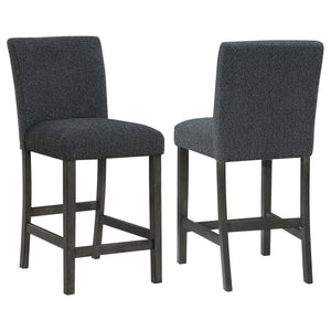 English Elm Murtry Boucle Upholstered Counter Chair Set of 2 – Plush Foam Seats, Textured Fabric, Charcoal Legs, Modern Comfort Black B062P299877