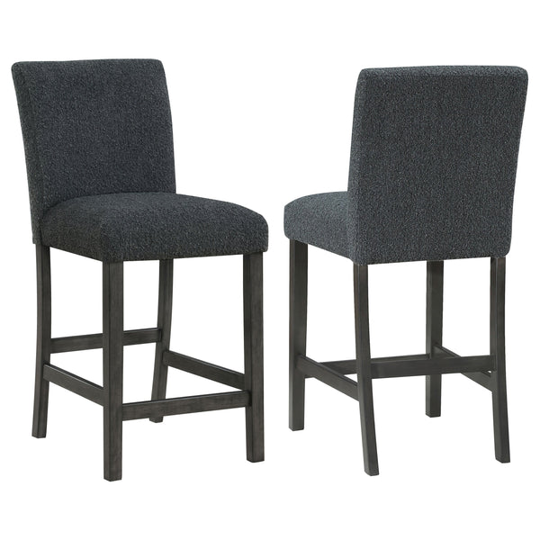 English Elm Murtry Boucle Upholstered Counter Chair Set of 2 – Plush Foam Seats, Textured Fabric, Charcoal Legs, Modern Comfort Black B062P299877