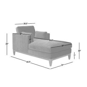 English Elm Jennifer Taylor Home - Knox Burnt Orange 65" Modern Farmhouse Chaise Lounge - Velvet, Feather-Down Foam, Reversible Cushions B2719P391773