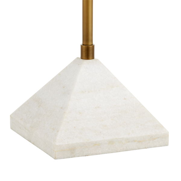 Repertoire Adjustable Brass Floor Lamp with White Marble Base - Modern Elegance for Your Space
