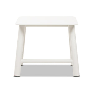 English Elm Jennifer Taylor Home - Atlas Light Beige 19.5" Square Outdoor Patio Side Table – Rust‑Resistant Aluminum, Matte Finish, Stable Design B2719P318948