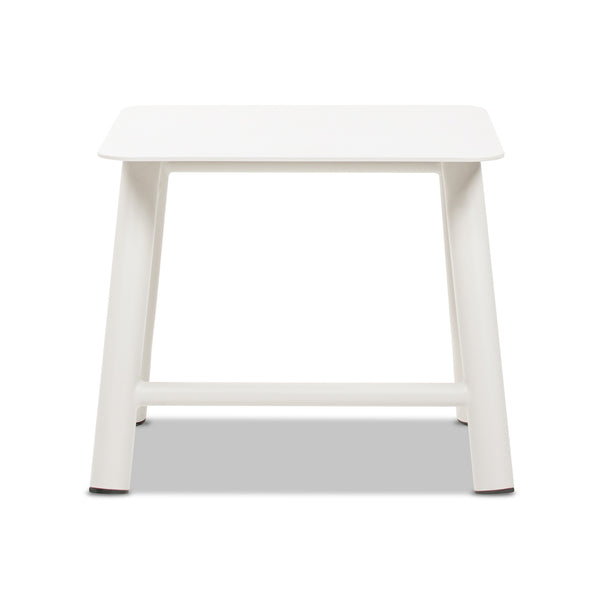 English Elm Jennifer Taylor Home - Atlas Light Beige 19.5" Square Outdoor Patio Side Table – Rust‑Resistant Aluminum, Matte Finish, Stable Design B2719P318948