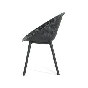 English Elm Christopher Knight Home® - Gable Outdoor Dining Chair Set of 2 – Weather-Resistant Resin Build, Perforated Diamond Pattern Comfort Black N775P176686B