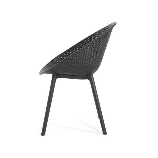 English Elm Christopher Knight Home® - Gable Outdoor Dining Chair Set of 2 – Weather-Resistant Resin Build, Perforated Diamond Pattern Comfort Black N775P176686B