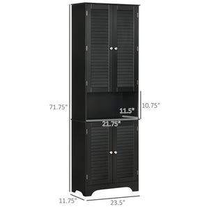 English Elm Black Tall Narrow Mdf Storage Cabinet with Doors Adjustable Shelves Bathroom Tower T3971P416286