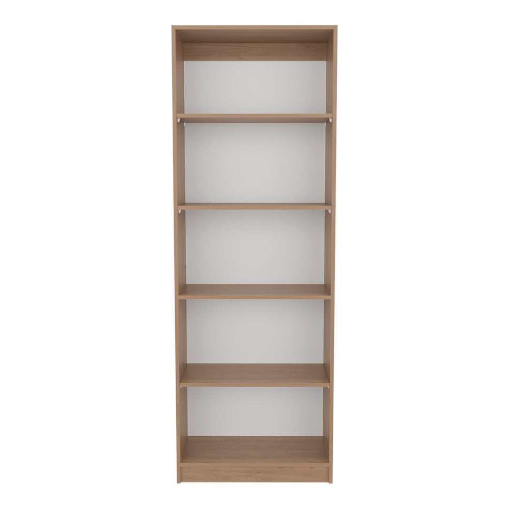 English Elm 4-Tier Natural Wood Bookcase with Spacious Shelves, Vertical Space-Saving Storage & Easy Assembly B097P296880