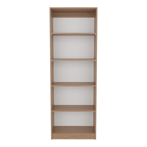 English Elm 4-Tier Natural Wood Bookcase with Spacious Shelves, Vertical Space-Saving Storage & Easy Assembly B097P296880