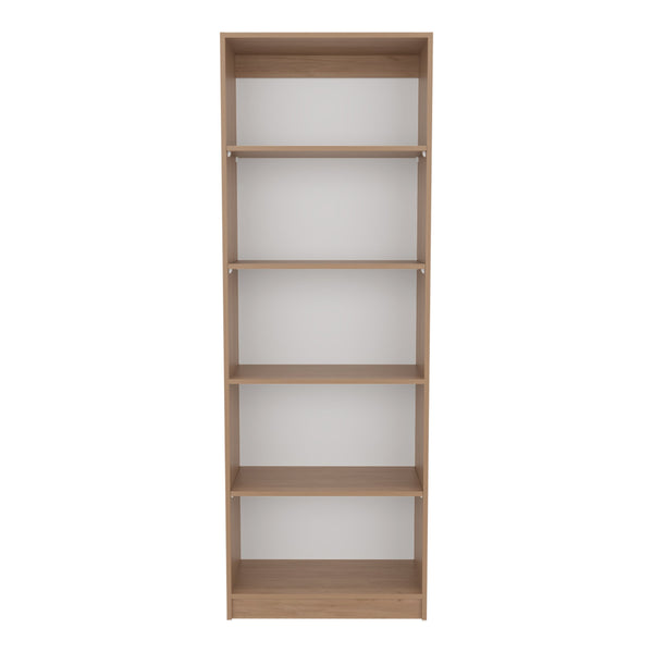 English Elm 4-Tier Natural Wood Bookcase with Spacious Shelves, Vertical Space-Saving Storage & Easy Assembly B097P296880