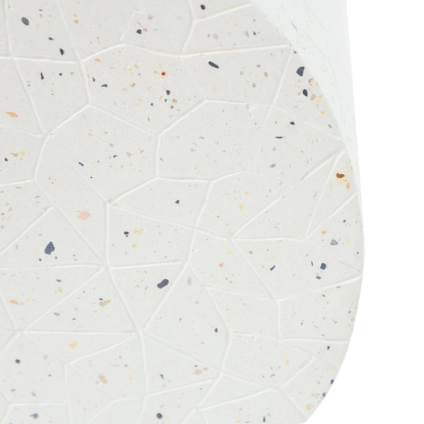 English Elm Outdoor Terrazzo Concrete Drum Table Artisan Speckled Accent for Patio Lounge N773P205008W