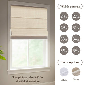 English Elm 1Pc Cordless Roman Blind - 34X64" Elegant Galen Matte Fabric For Light Control & Privacy B035P341198