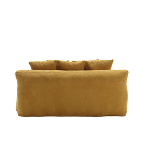 English Elm COOLMORE Chenille 2-Seater Lazy Sofa with 5 Supportive Back Pillows, Deep Seat Couch for Lounge Mustard yellow W395P197934