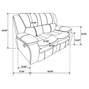 English Elm Elodie Black 2-Piece Reclining Sofa Set with Tufted Faux Leather, Pillowtop Arms & Plush Legrests B062S01113
