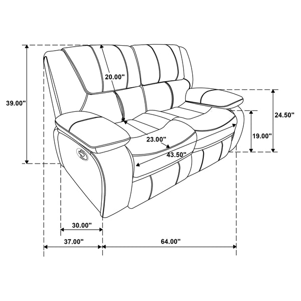 English Elm Elodie Black 2-Piece Reclining Sofa Set with Tufted Faux Leather, Pillowtop Arms & Plush Legrests B062S01113