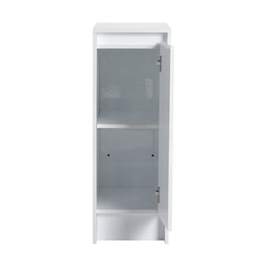 English Elm 12" Freestanding Bathroom Storage Cabinet With Soft-Close Doors & Adjustable Shelves In Glossy White W999P312104