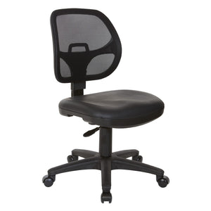 OSP Home Furnishings Mesh Back Ergonomic Task Chair with Vinyl Seat Lumbar Support for Home Office Use EM2910V