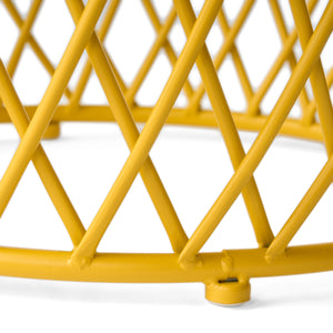 English Elm Alamera Lattice Iron Side Table Powder Coated Matte Finish for Indoor Outdoor Use 60745.00YLW