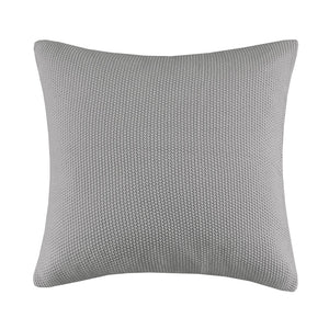 JLA Home INK+IVY - Euro Plush Knit Pillow Cover — Ultra-Soft Acrylic Euro Size with Hidden Zipper, Machine Washable Cozy Texture Grey II30-1140