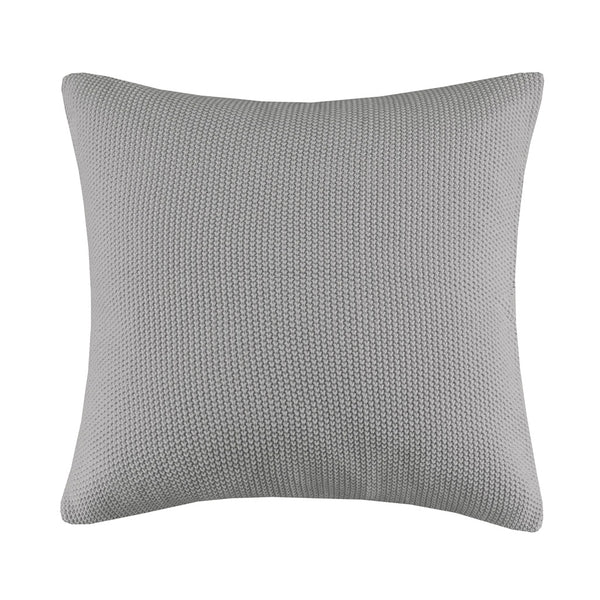 JLA Home INK+IVY - Euro Plush Knit Pillow Cover — Ultra-Soft Acrylic Euro Size with Hidden Zipper, Machine Washable Cozy Texture Grey II30-1140