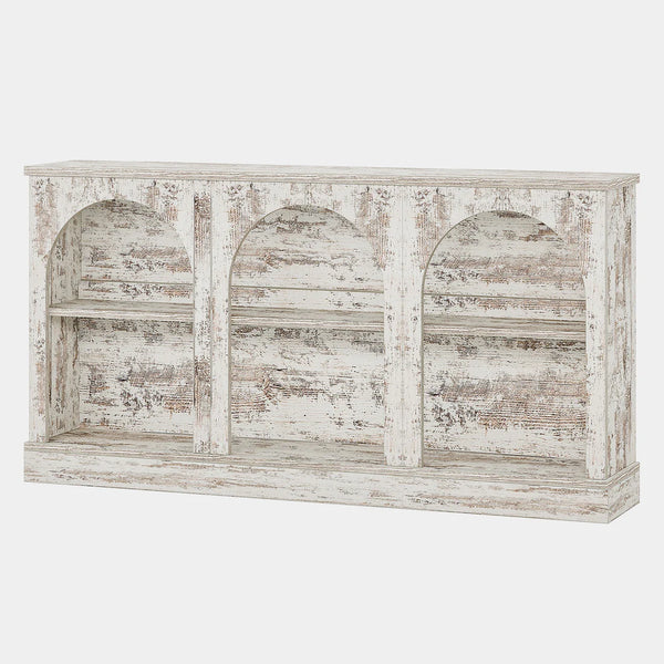 English Elm Sleek Wood Grain Console Table Geometric Base Slim Entryway Sofa Foyer Accent T3971P461558
