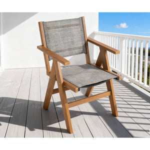 English Elm Lounge Outdoor Teak-Style Chair - Weather-Resistant, Stackable Recliner For Patios & Gardens W2085P364097