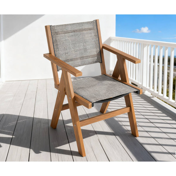 English Elm Lounge Outdoor Teak-Style Chair - Weather-Resistant, Stackable Recliner For Patios & Gardens W2085P364097