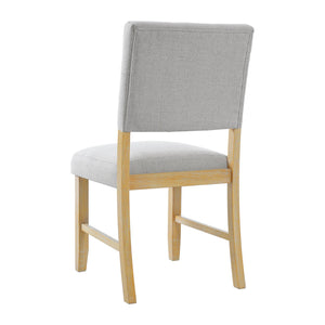 English Elm Wooden Modern Fabric Upholstered Dining Chairs Set of 4 – Farmhouse Style, Padded Seats & Solid Wood Legs Beige+Natural N752P294998D