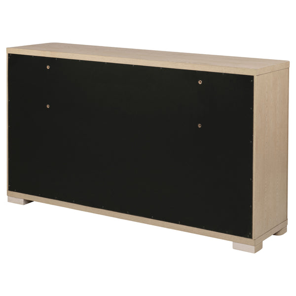 English Elm Mirador Six Drawer Elm Veneer Dresser with Brushed Nickel Pulls for Modern Bedrooms B062P447745