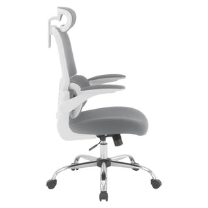 OSP Home Furnishings Mesh Back Ergonomic Office Chair with Lumbar Support Headrest and Chrome Base EMW60020CHR-2