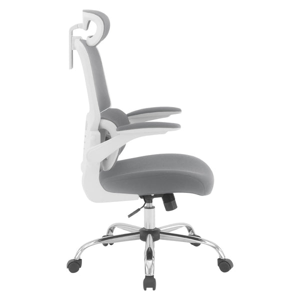 OSP Home Furnishings Mesh Back Ergonomic Office Chair with Lumbar Support Headrest and Chrome Base EMW60020CHR-2