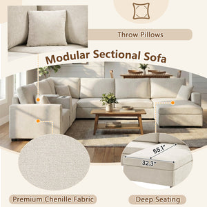English Elm Swivel Barrel Accent Chair Chenille Tufted Round Club Seat for Living Room Lounge Beige N719S002350A