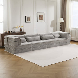 English Elm Compression Boneless Modular Sofa Bed - Versatile, Plush 4-Seater With Pillows, No Assembly Needed! W3723S00032