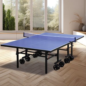 English Elm Double Fish Folding Mdf Table Tennis with Solo Practice Mode and 8 Locking Wheels W3087P251055