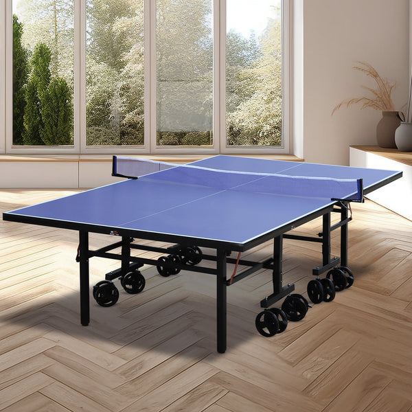 English Elm Double Fish Folding Mdf Table Tennis with Solo Practice Mode and 8 Locking Wheels W3087P251055