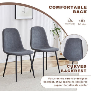 English Elm Table Multifunctional Lift Set With Walnut Finish And 4 Dark Gray Linen Chairs For Modern Living W1151S03785-GIGA