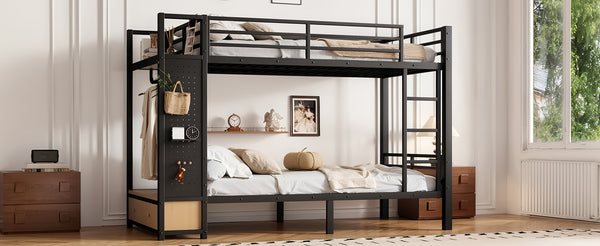 English Elm Full Size Pine Loft Bed House Frame with Slide Bookshelves and Moon Star Rails W1580S00589