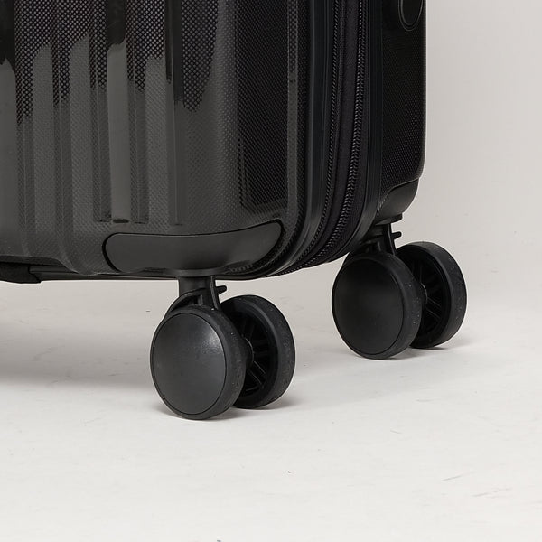 English Elm Luggage 3 Piece Pp Hard Shell Travel Set with Spinner Wheels Expandable Carry On Black T3292P316972
