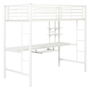 Bunk Bed Work Station, White White BTOZWH Walker Edison