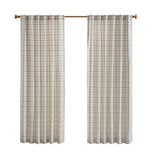 Madison Park Anaheim Casual Plaid Rod Pocket and Back Tab Curtain Panel with Fleece Lining MP40-6763 Natural