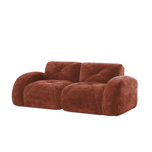 English Elm 2-seater Tufted Velvet Cloud Sofa Frameless High Density Foam Retro Luxe Living Room Red W714P387019