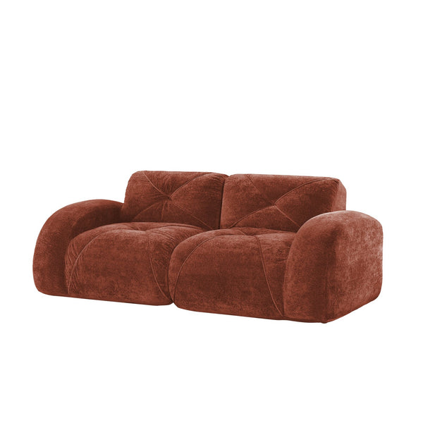 English Elm 2-seater Tufted Velvet Cloud Sofa Frameless High Density Foam Retro Luxe Living Room Red W714P387019