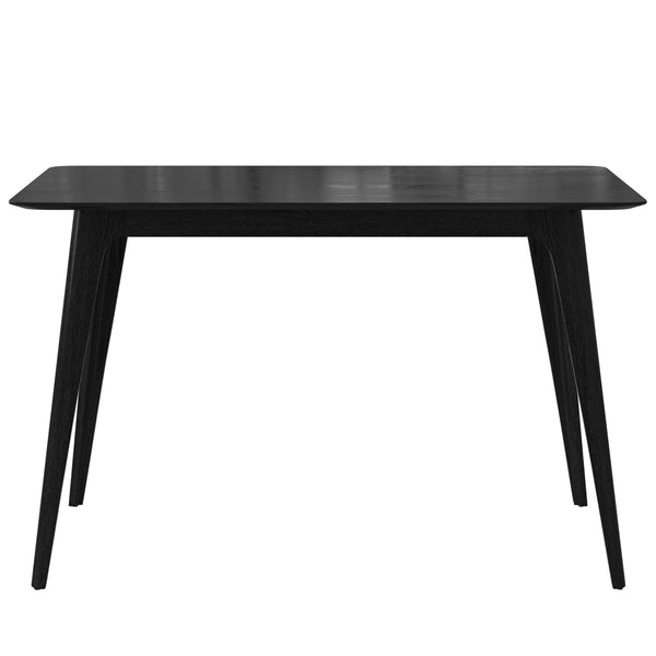 English Elm [video] Mid-century Modern Dining Table Rubberwood Splayed Legs Faux Grain Top Seats Four N759P222557B