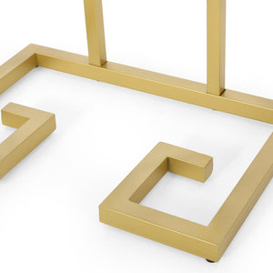 English Elm Christopher Knight Home® - END TABLE Gold C-Shape Modern Glam Iron Frame with Tempered Glass & Greek Accents, 18"W x 24.5"H 68988.00