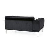 Christopher Knight Home® - Noble House - - Luxurious Black Velvet 4-Seater Sofa With Ultra-Soft Cushions, Metal Silver Legs Decor With Exquisite Craftsmanship, And Timeless Elegance, Perfect For Elevating Modern And Sophisticated Living Spaces