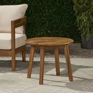 English Elm Christopher Knight Home® - Outdoor Acacia Wood Side Table — Round Teak Finish, Geometric Queen-Size Frame, Durable Patio Accent (22" x 22" x 18") 68627.00