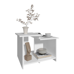 English Elm Coffee Coffee Table 16.6" H Compact Engineered Wood Accent Table for Living Rooms, Modern Minimalist Style Durable Finish White 29.53 L x 22.05 W x 3.54 H B097P296822