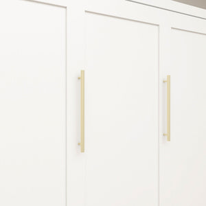 English Elm Desk Murphy Wall Bed Queen with Side Storage Cabinets for Home Office Study W5290S00003