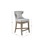 Madison Park Carson Transitional Counter Stool with Swivel Seat MP104-0986 Light Grey