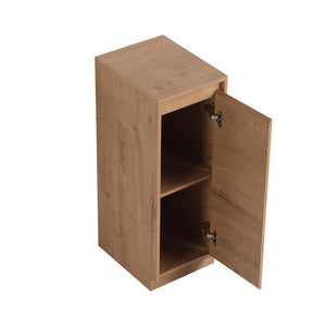 English Elm 12" Slim Freestanding Cabinet Oak Finish Soft Close Door Adjustable Shelves Bathroom W999P406013
